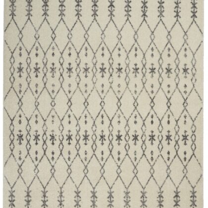 5' X 7' Gray Geometric Power Loom Area Rug