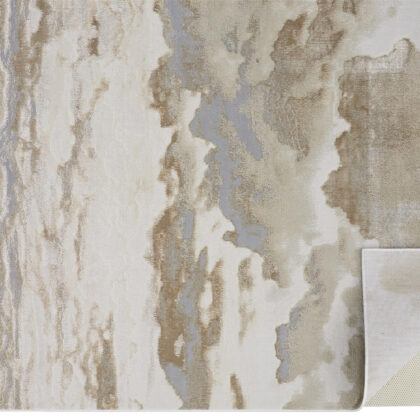 12' X 15' Ivory Tan And Gray Abstract Area Rug