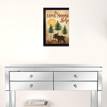 Lone Moose 2 Black Framed Print Wall Art