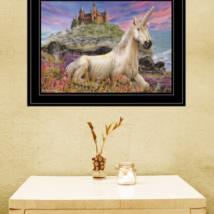 Royal Unicorn 3 Black Framed Print Wall Art