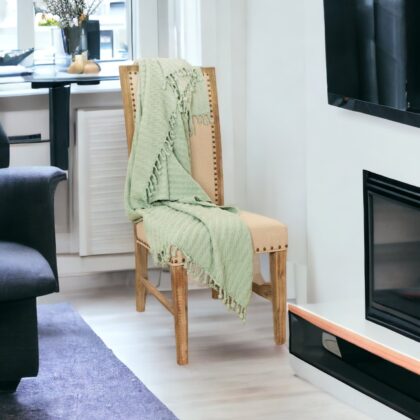 Aqua Knitted 100% Cotton Throw Blanket