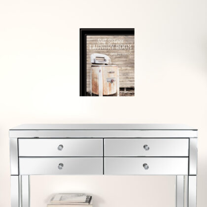 Set Of Two Laundry Room 2 Black Framed Print Bathroom Wall Art