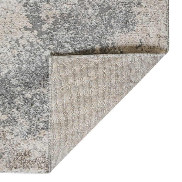 8' Gray and Beige Abstract Power Loom Runner Rug