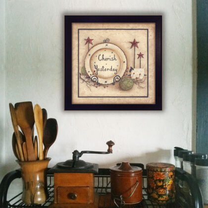 Cherish Yesterday 1 Black Framed Print Wall Art