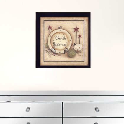 Cherish Yesterday 1 Black Framed Print Wall Art