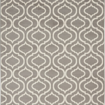 4' x 6' Gray Moroccan Power Loom Area Rug