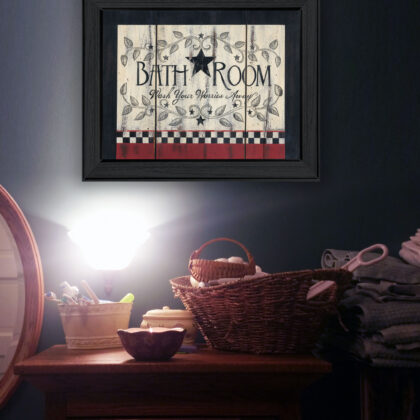 Bathroom 6 Black Framed Print Wall Art