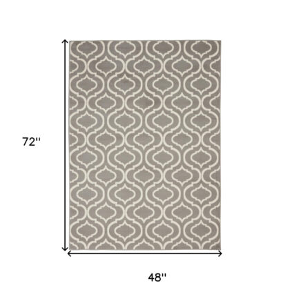 4' x 6' Gray Moroccan Power Loom Area Rug