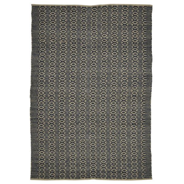 5' x 8' Black and Tan Geometric Flatweave Handmade Area Rug