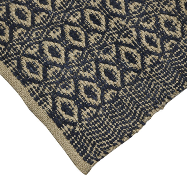 5' x 8' Black and Tan Geometric Flatweave Handmade Area Rug