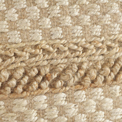 18" Tan Jute Ottoman