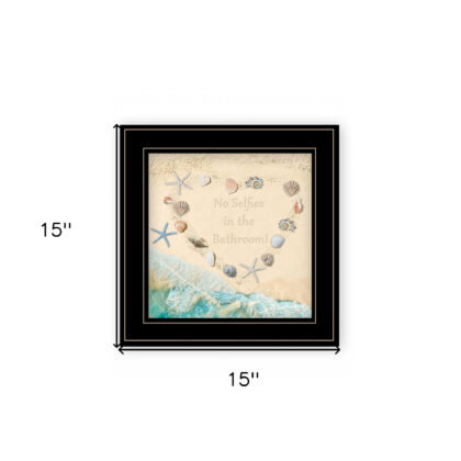 No Selfies In The Bathroom Black Framed Print Bathroom Wall Art