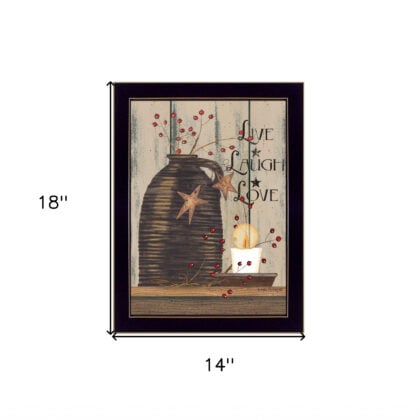 Live Laugh And Love 1 Black Framed Print Wall Art