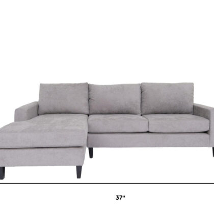 Gray Polyester Blend Stationary L Shaped Two Piece Corner Sectional