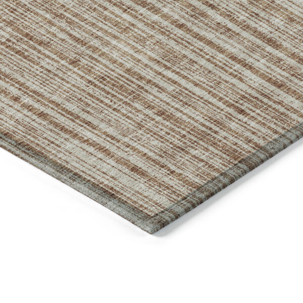 10' X 14' Orange And Beige Striped Washable Indoor Outdoor Area Rug