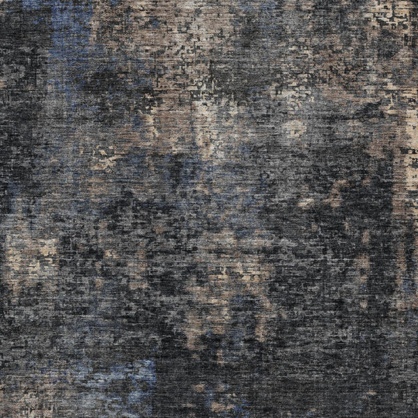 3' X 5' Charcoal Gray And Silver Abstract Washable Indoor Outdoor Area Rug