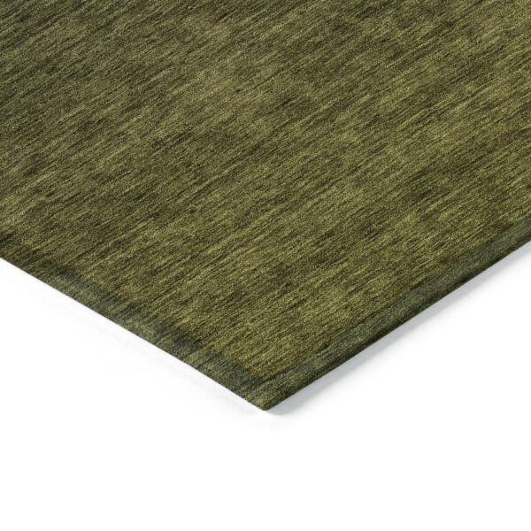 3' X 5' Olive Green And Charcoal Abstract Washable Indoor Outdoor Area Rug