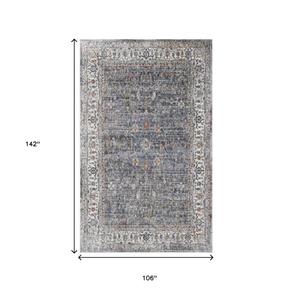 9' x 12' Gray and Brown Oriental Power Loom Area Rug