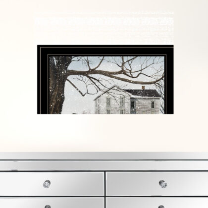 A Little Snow House 3 Black Framed Print Wall Art