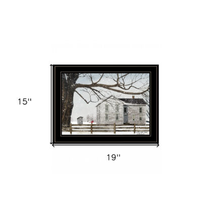 A Little Snow House 3 Black Framed Print Wall Art