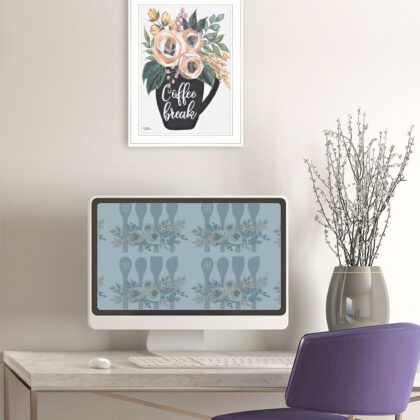 Coffee Break 1 White Framed Print Wall Art