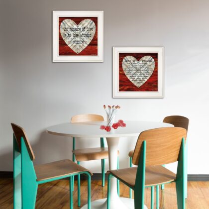 Set Of Two Love Without Measure White Framed Print Wall Art