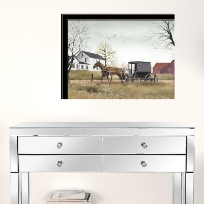 Set Of Two Goin To Market Amish Black Framed Prints Wall Art