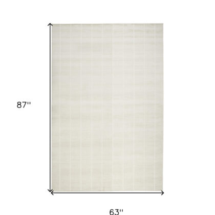 5' x 7' Cream Geometric Area Rug
