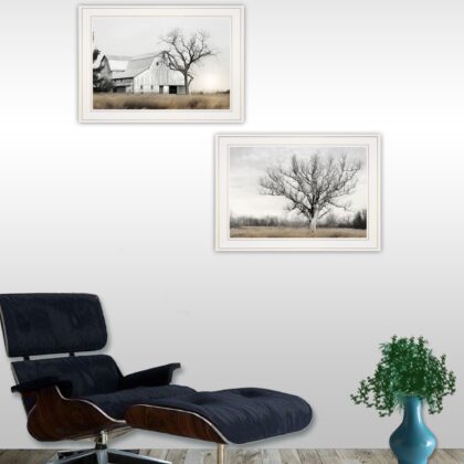 Set Of Two Ohio Fields I 1 White Framed Print Wall Art
