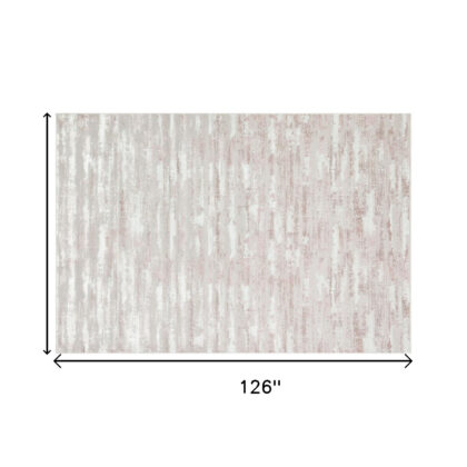 8' x 11' Pink Abstract Washable Non Skid Area Rug