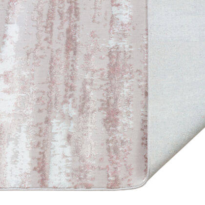 8' x 11' Pink Abstract Washable Non Skid Area Rug