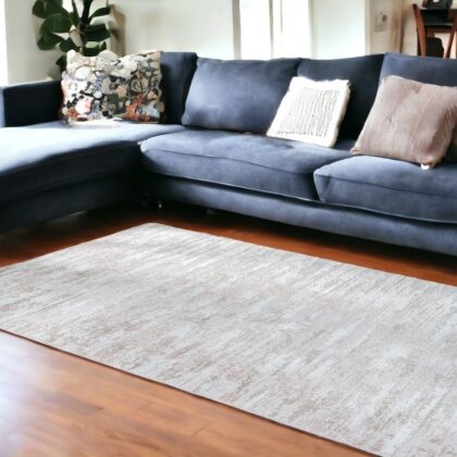 8' x 11' Pink Abstract Washable Non Skid Area Rug