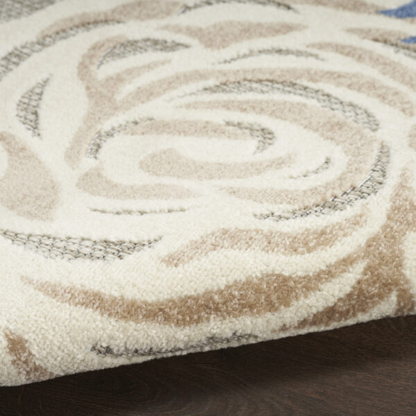 3' X 4' Blue and Gray Floral Indoor Outdoor Area Rug