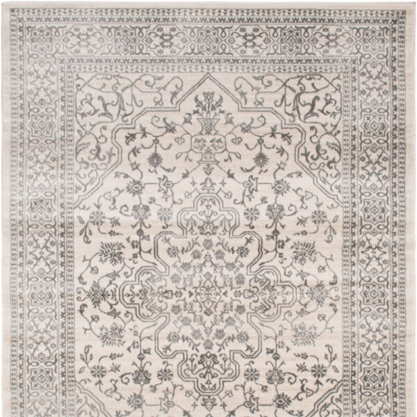 5' x 8' Ivory and Gray Oriental Area Rug