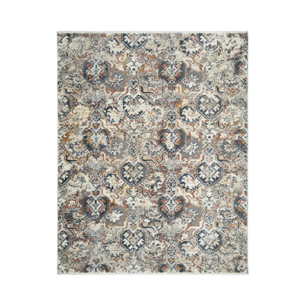 8' x 10' Rust Oriental Distressed Area Rug With Fringe