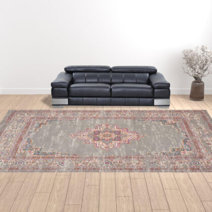 12' X 18' Blue Moroccan Power Loom Distressed Area Rug