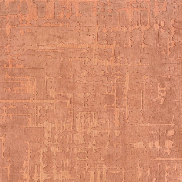 5' Orange Round Abstract Non Skid Area Rug