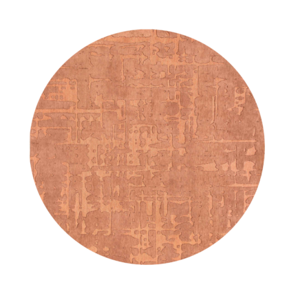 5' Orange Round Abstract Non Skid Area Rug