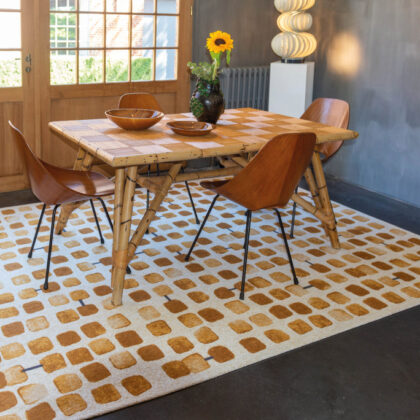 9' X 13' Brown and Beige Geometric Non Skid Area Rug