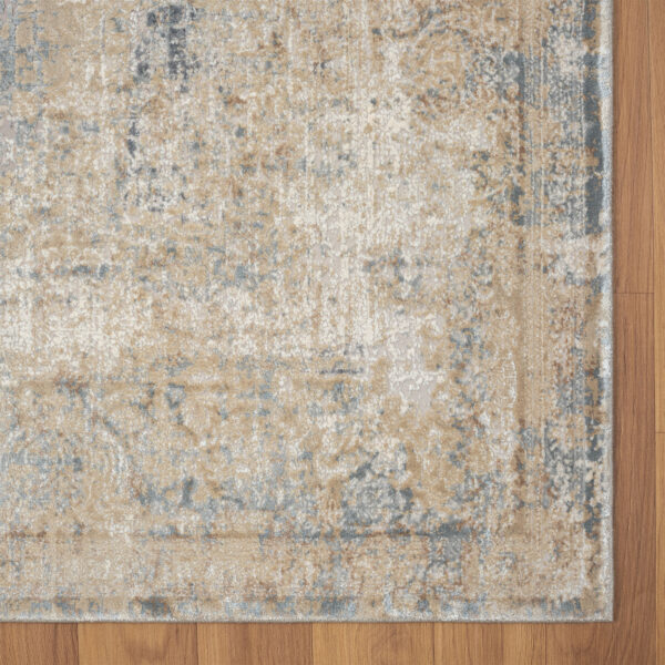 9' x 12' Beige and Gray Medallion Area Rug