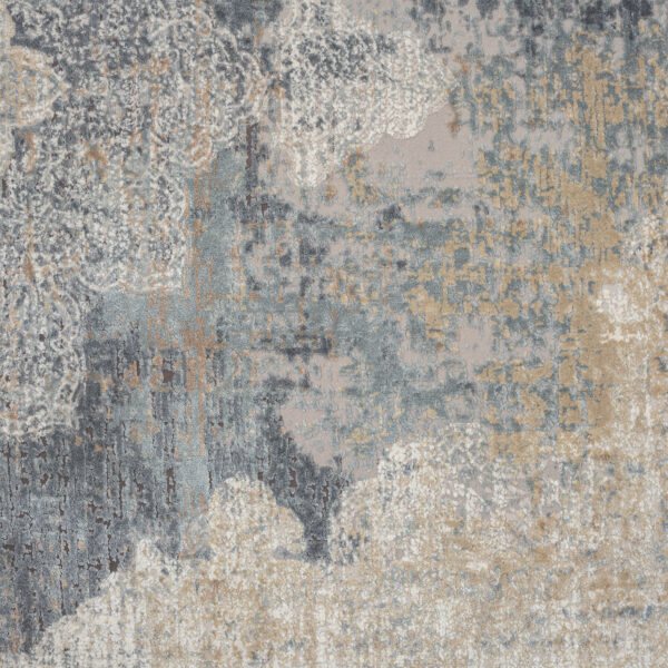 9' x 12' Beige and Gray Medallion Area Rug