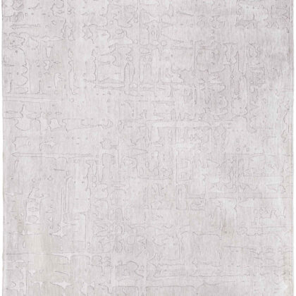 5' White Round Abstract Non Skid Area Rug