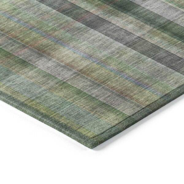 3' X 5' Green Plaid Washable Non Skid Indoor Outdoor Area Rug