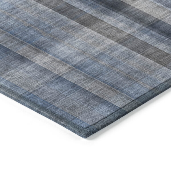 9' X 12' Blue Plaid Washable Non Skid Indoor Outdoor Area Rug