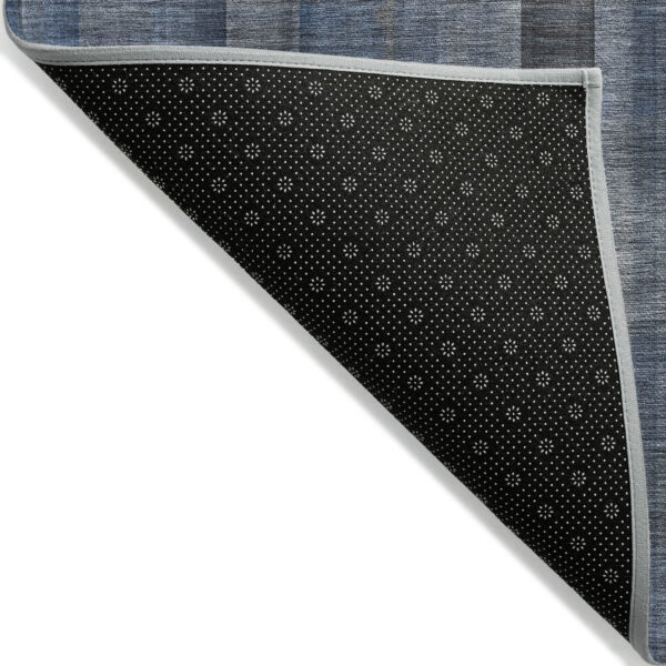 9' X 12' Blue Plaid Washable Non Skid Indoor Outdoor Area Rug