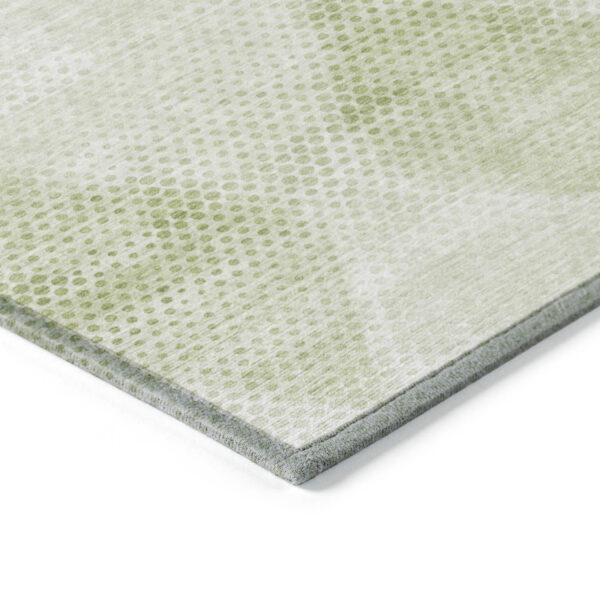 8' Round Mint Green Round Geometric Washable Non Skid Indoor Outdoor Area Rug