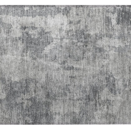 2' X 3' Gray Abstract Washable Non Skid Indoor Outdoor Area Rug