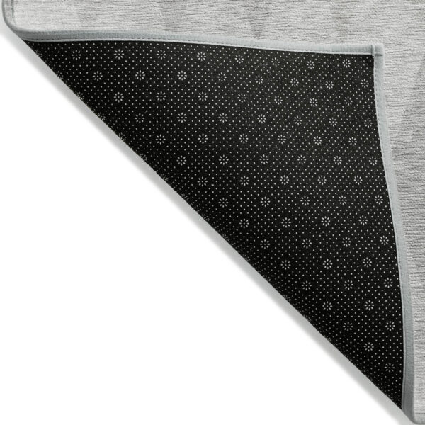 8' Runner Gray Geometric Washable Non Skid Indoor Outdoor Runner Rug