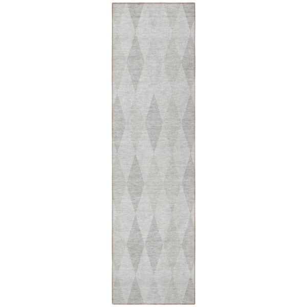 8' Runner Gray Geometric Washable Non Skid Indoor Outdoor Runner Rug