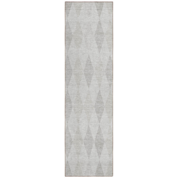 8' Runner Gray Geometric Washable Non Skid Indoor Outdoor Runner Rug